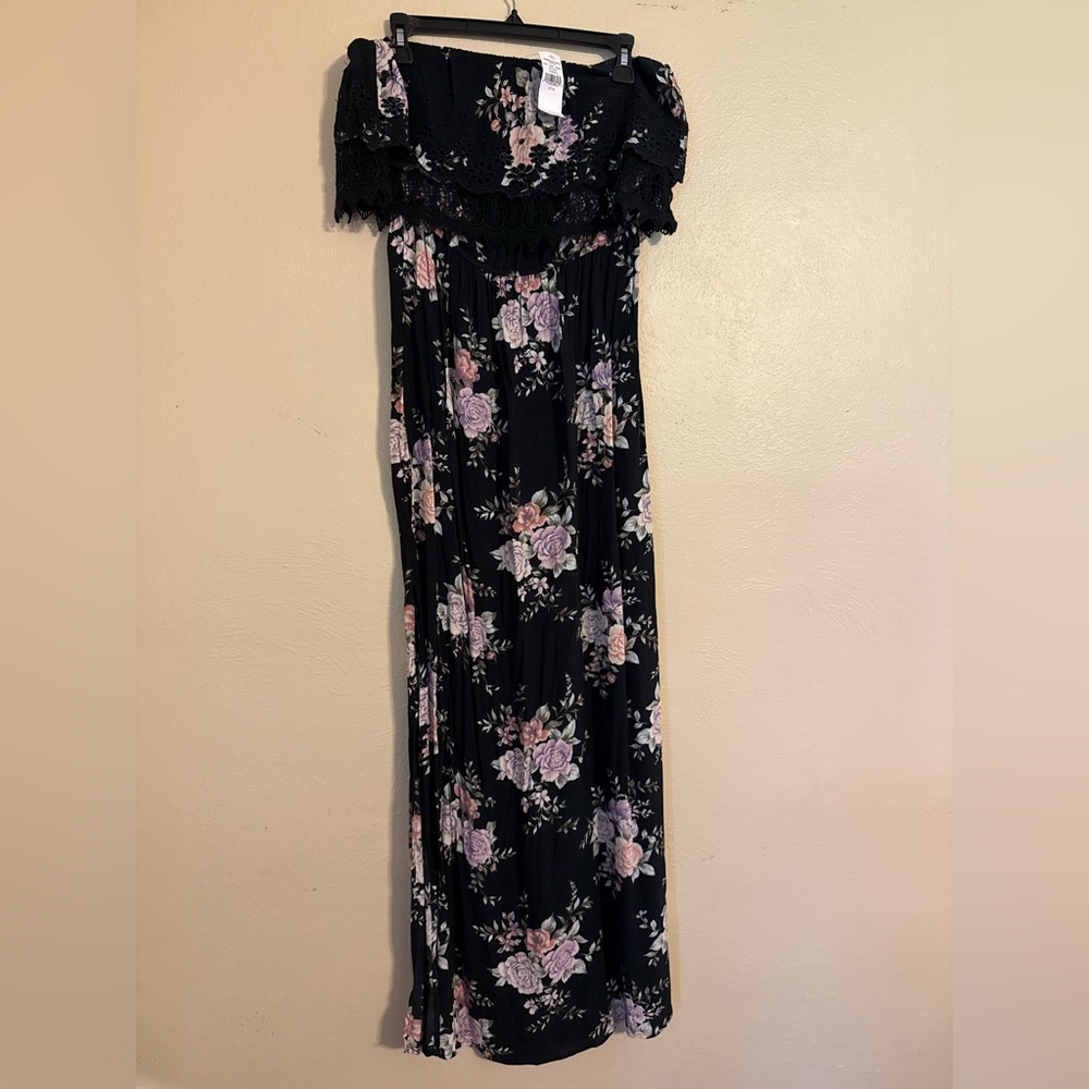 Floral Strapless Maxi Dress